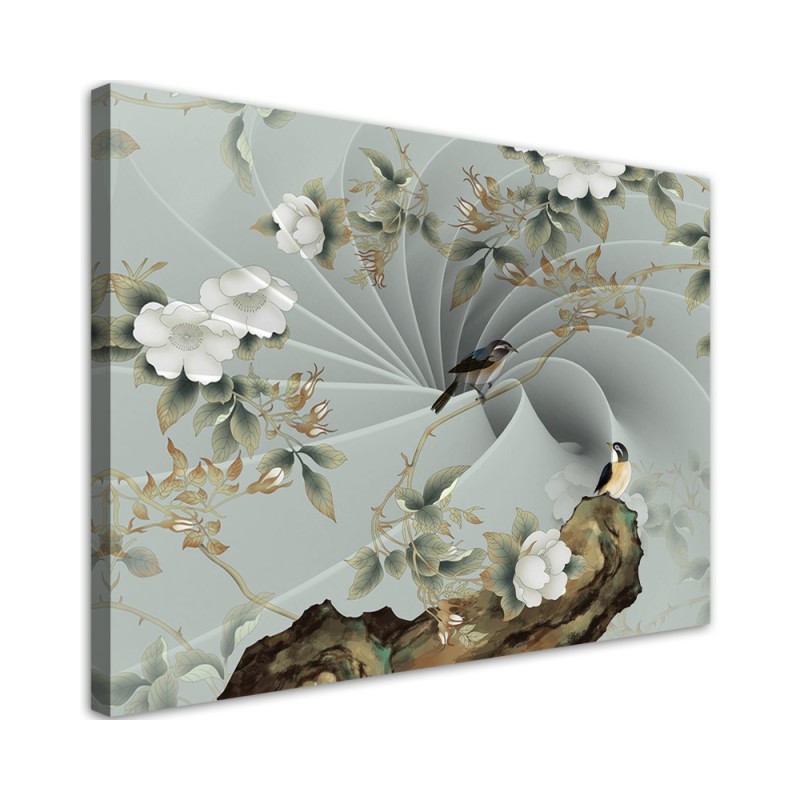 Modernes Wandbild - Vogel auf einem Ast | Feeby