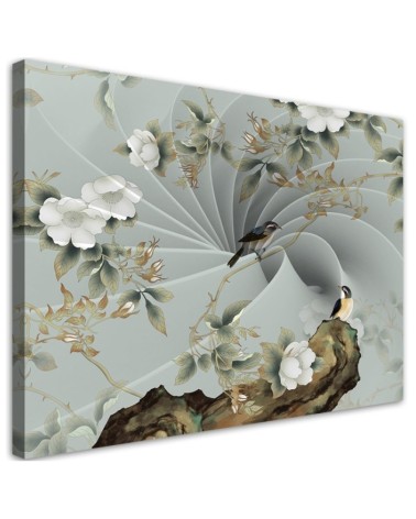 Modernes Wandbild - Vogel auf einem Ast | Feeby