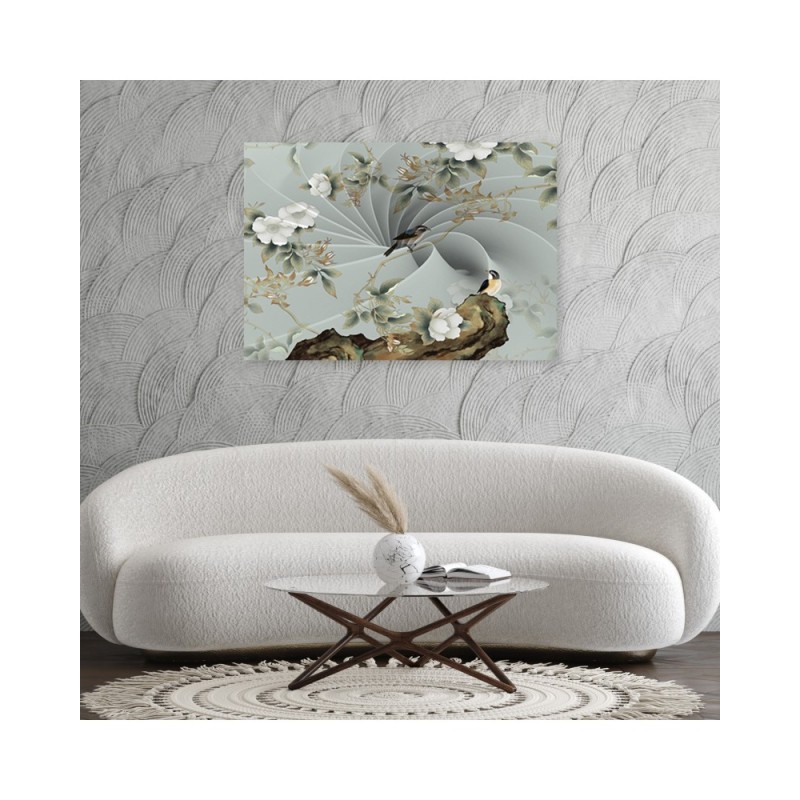 Modernes Wandbild - Vogel auf einem Ast | Feeby