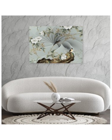 Modernes Wandbild - Vogel auf einem Ast | Feeby