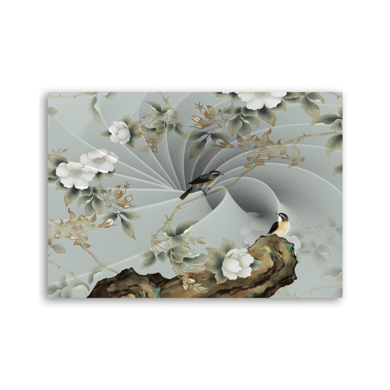 Modernes Wandbild - Vogel auf einem Ast | Feeby