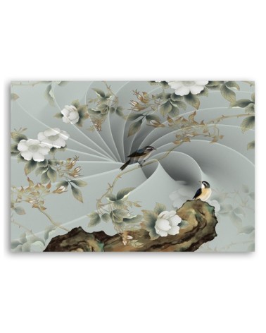 Modernes Wandbild - Vogel auf einem Ast | Feeby