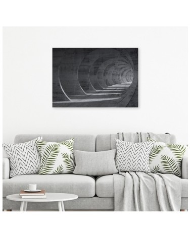 Leinwandbild - Grauer 3D Tunnel | Feeby