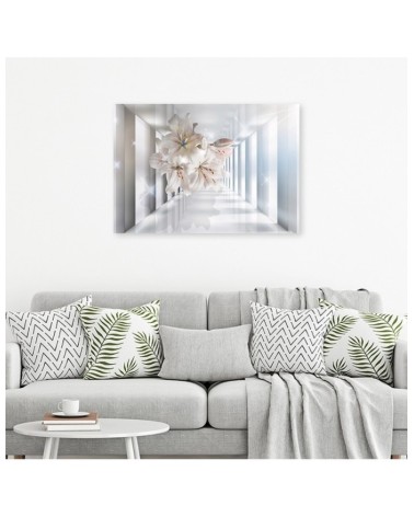 Modernes Wandbild - Blumen im 3D Korridor | Feeby