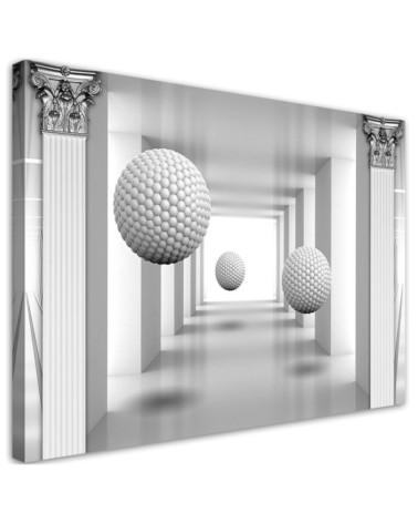 Three-dimensional canvas prints - Balls in a tunnel 3D geometry | FEEBY