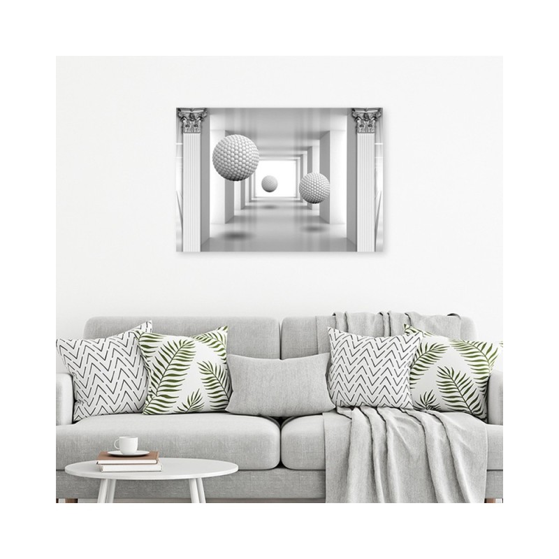 Bild auf Leinwand - Kugeln im 3D Tunnel | Feeby
