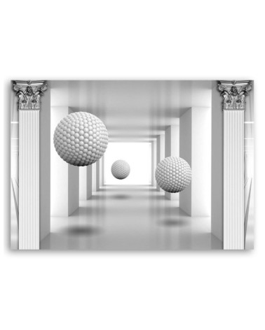 Bild auf Leinwand - Kugeln im 3D Tunnel | Feeby
