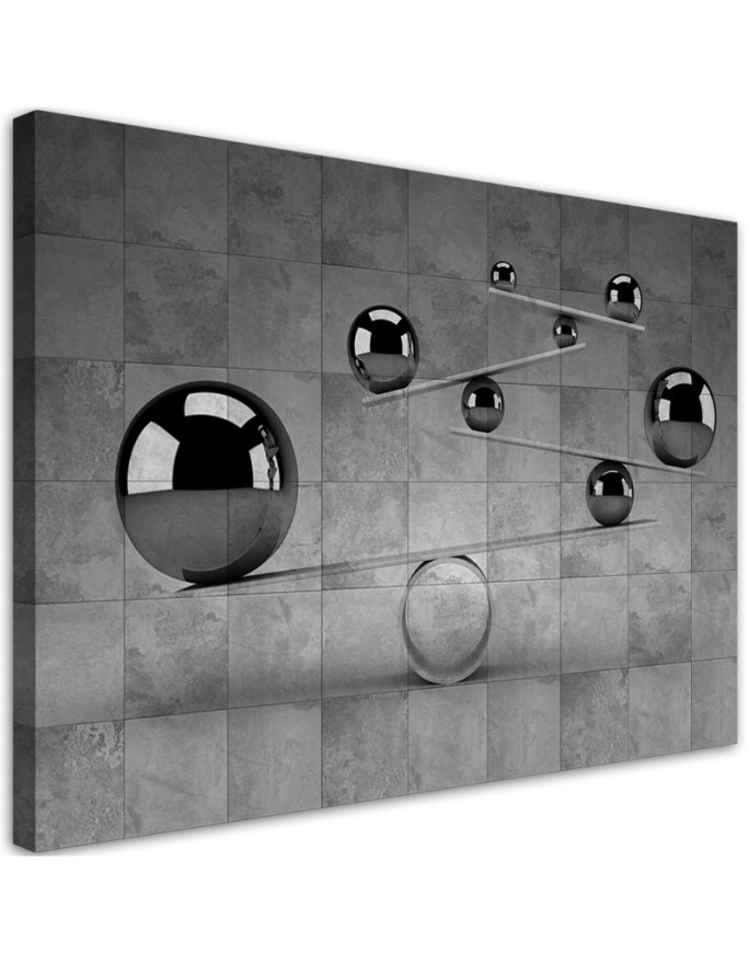 Leinwanddruck - Kugeln 3d Silber | Feeby