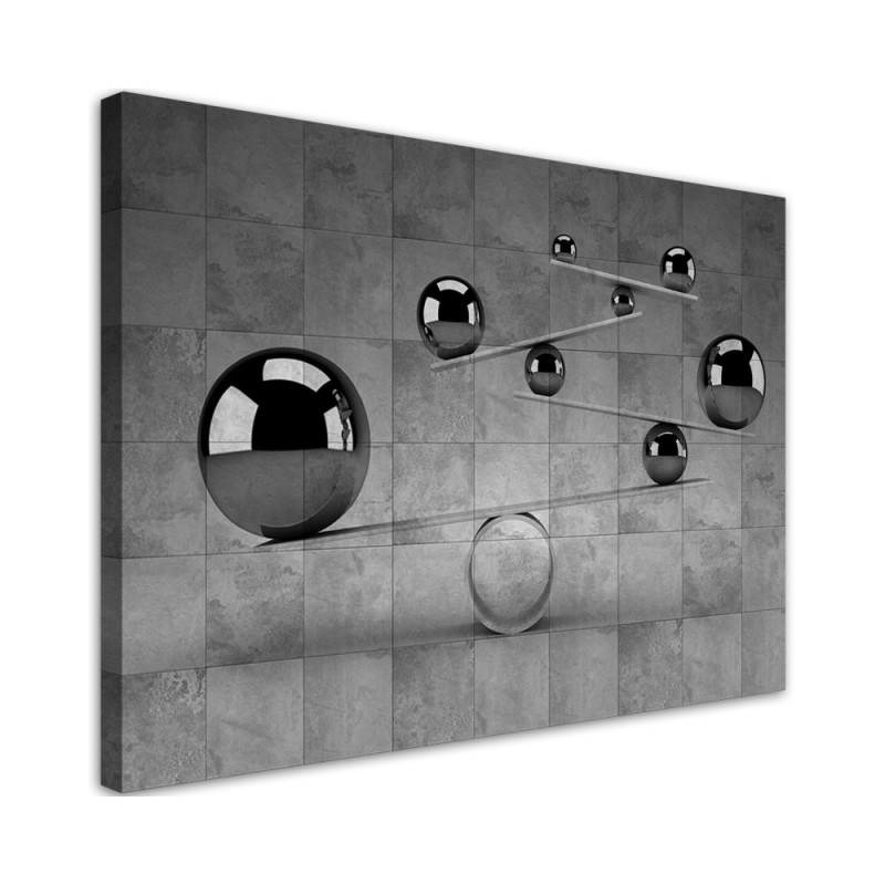 Leinwanddruck - Kugeln 3d Silber | Feeby