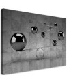 Modern Canvas painting for room - Silver 3D spheres on concrete background | FEEBY