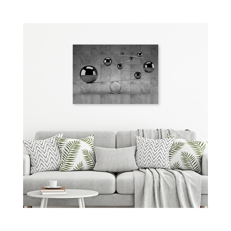 Leinwanddruck - Kugeln 3d Silber | Feeby