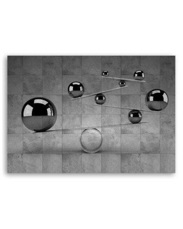 Leinwanddruck - Kugeln 3d Silber | Feeby