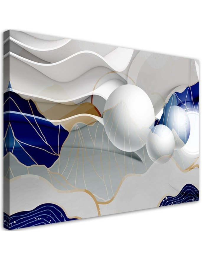 Leinwanddruck - Blaue Kugeln 3D Abstrakt | Feeby