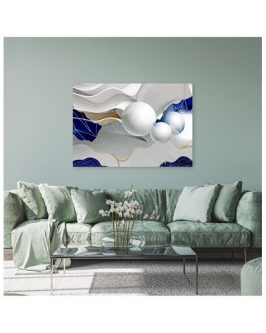 Leinwanddruck - Blaue Kugeln 3D Abstrakt | Feeby