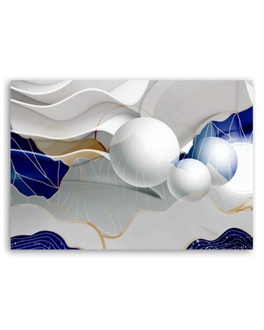 Leinwanddruck - Blaue Kugeln 3D Abstrakt | Feeby