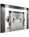 Nowoczesny obraz loftowy - Tunel srebrne kule 3D