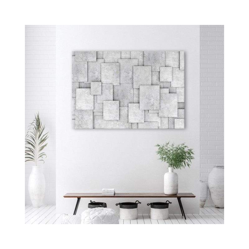 Leinwandbild - Geometrische Beton 3D Abstrakt | Feeby