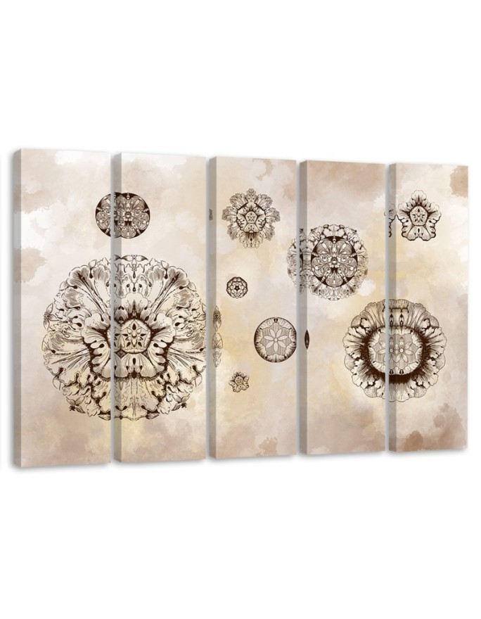 Bild auf Leinwand - Florale geometrische Formen | Feeby