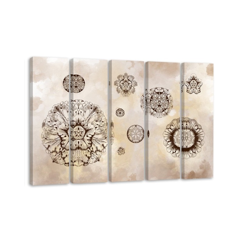 Bild auf Leinwand - Florale geometrische Formen | Feeby