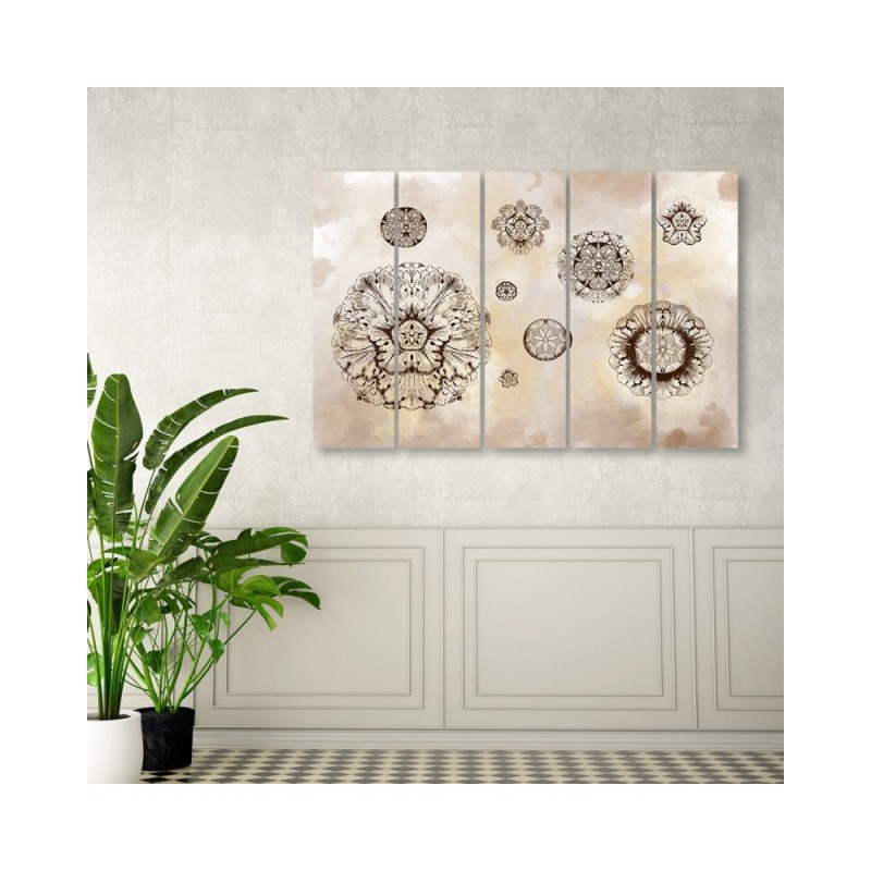 Bild auf Leinwand - Florale geometrische Formen | Feeby