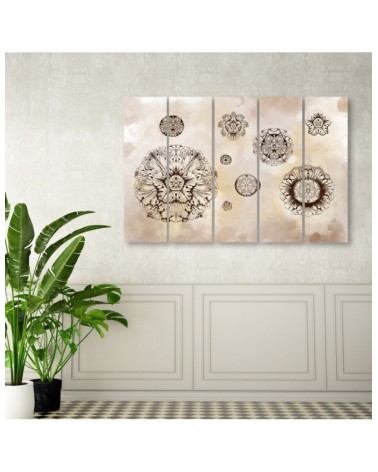 Bild auf Leinwand - Florale geometrische Formen | Feeby