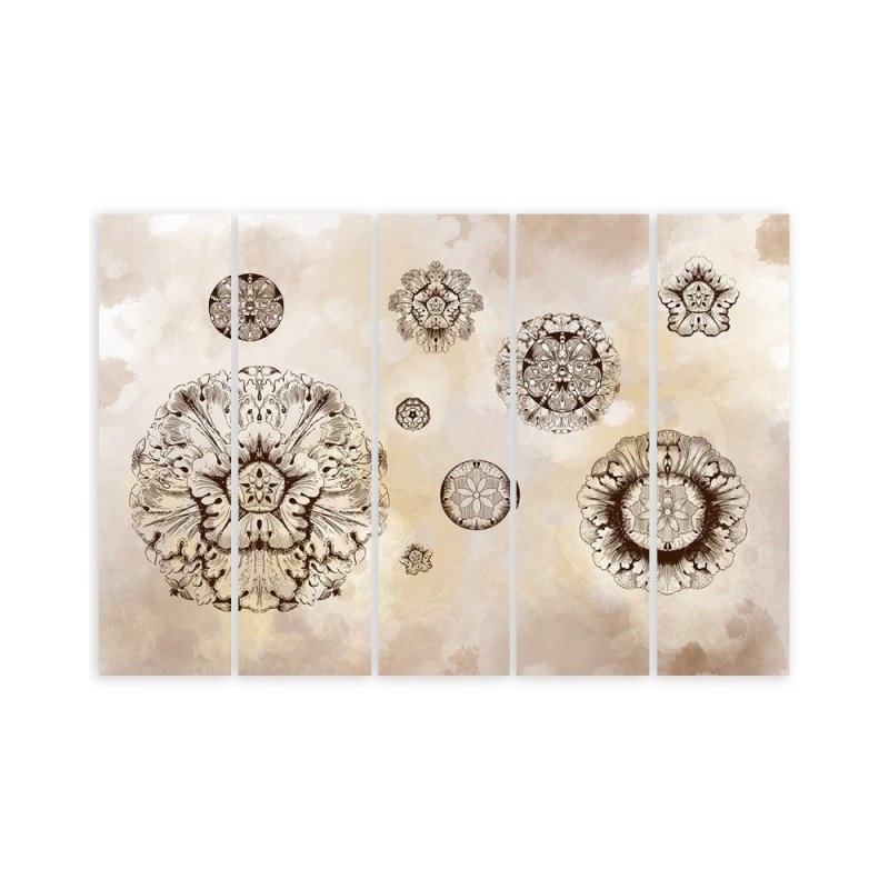 Bild auf Leinwand - Florale geometrische Formen | Feeby