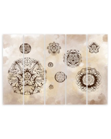 Bild auf Leinwand - Florale geometrische Formen | Feeby