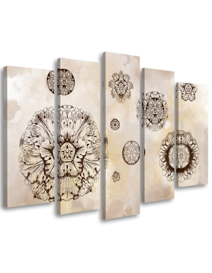 Leinwanddruck - Florale geometrische Formen | Feeby