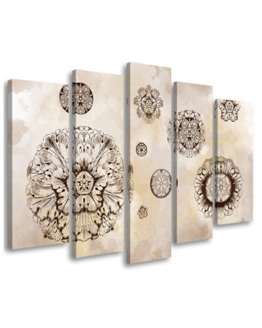 Modern painting for living room - Floral geometric shapes | FEEBY