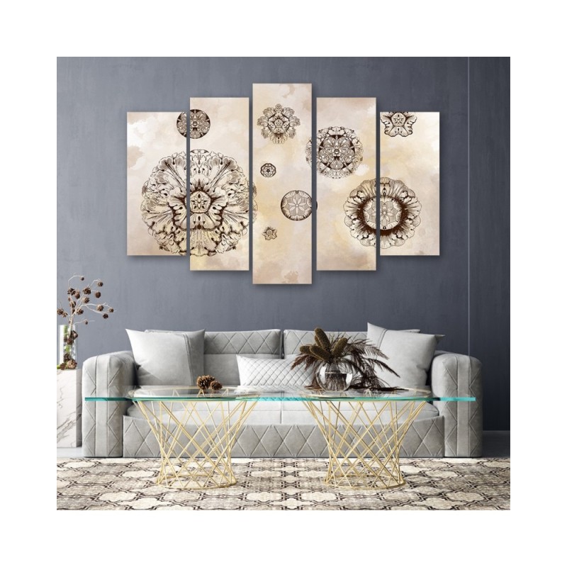 Leinwanddruck - Florale geometrische Formen | Feeby