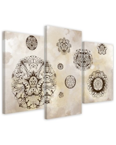 Modern painting for bedroom - Floral geometric shapes | FEEBY