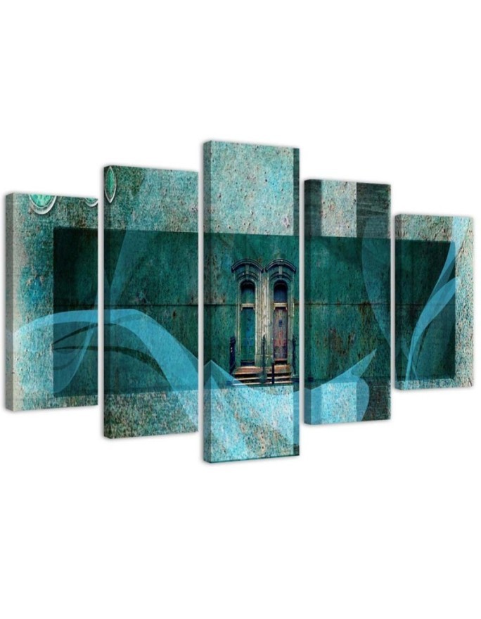 Bild auf Leinwand - Fenster Architektur Blau | Feeby