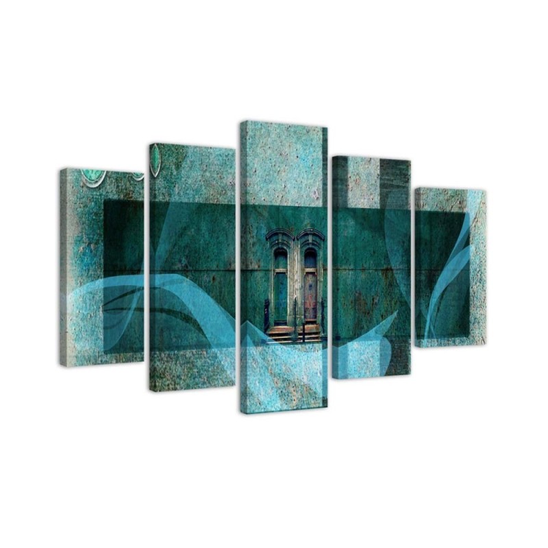 Bild auf Leinwand - Fenster Architektur Blau | Feeby