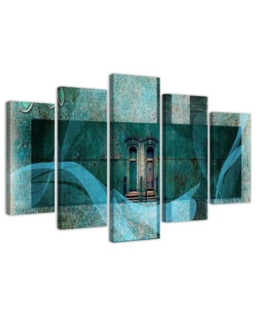 Bild auf Leinwand - Fenster Architektur Blau | Feeby