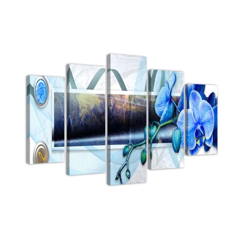 Leinwandbild - Orchidee Blaue Blume | Feeby