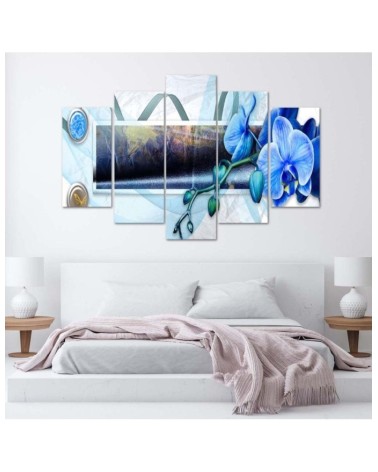 Leinwandbild - Orchidee Blaue Blume | Feeby