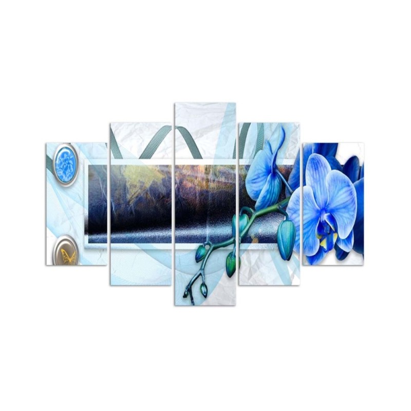 Leinwandbild - Orchidee Blaue Blume | Feeby