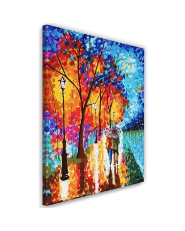 Living room wall art painting - Autumn trees in the park | FEEBY