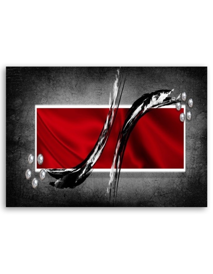 Nowoczesny obraz na ścianę -  Abstrakcja czerwono - szara