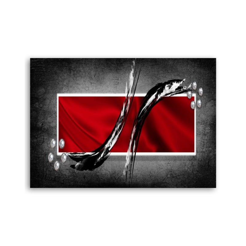 Wandbild für Wohnzimmer - Abstrakt rot grau | Feeby