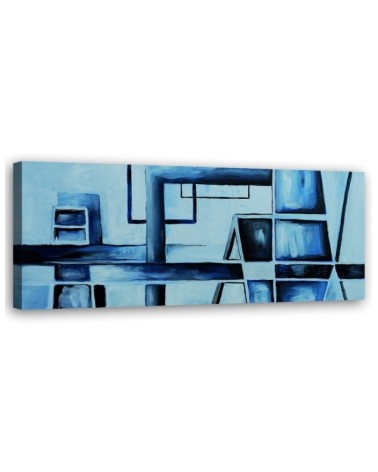 Blue abstract - canvas print for modern living room | FEEBY