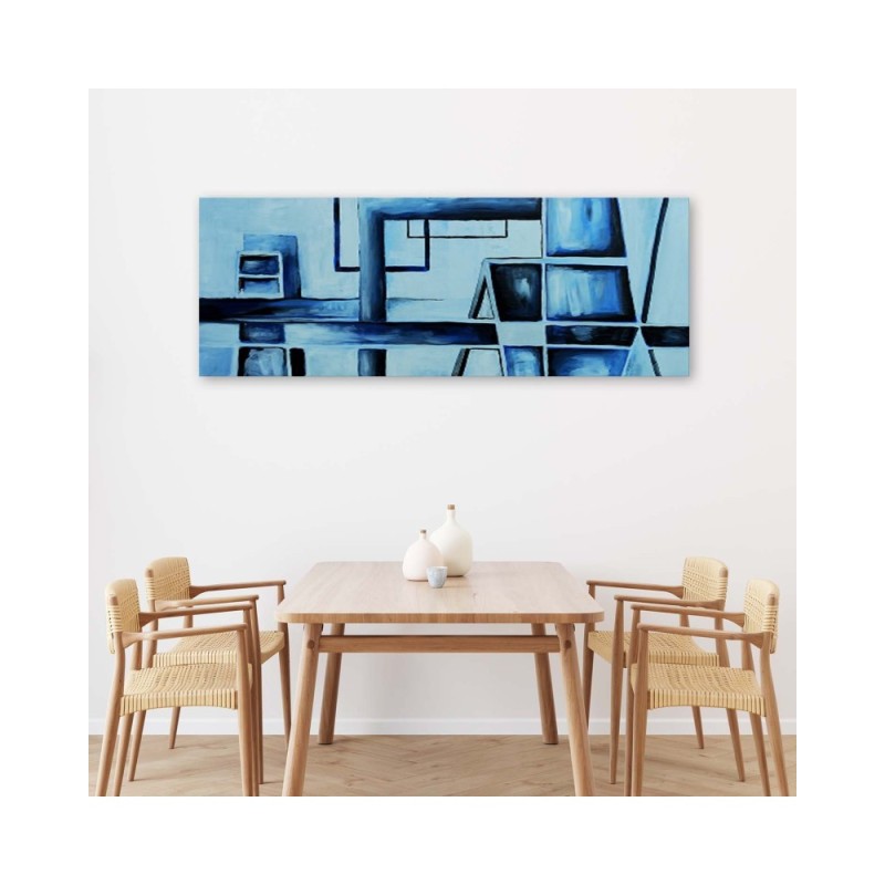 Dekoratives Leinwandbild - Abstrakt Blau | Feeby