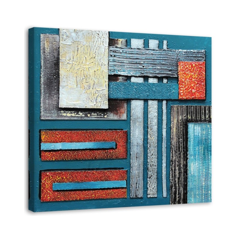 Modernes Wandbild - Abstrakt mit Blau wie gemalt | Feeby