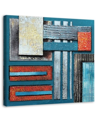 Modernes Wandbild - Abstrakt mit Blau wie gemalt | Feeby