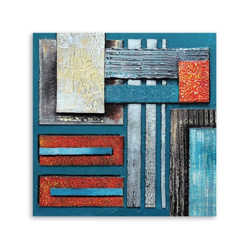 Modernes Wandbild - Abstrakt mit Blau wie gemalt | Feeby