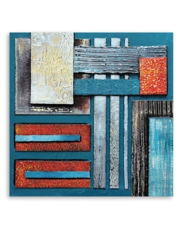 Modernes Wandbild - Abstrakt mit Blau wie gemalt | Feeby