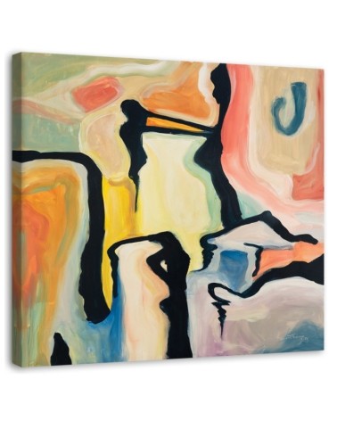 Large Canvas painting for living room wall - Pastel abstraction | FEEBY
