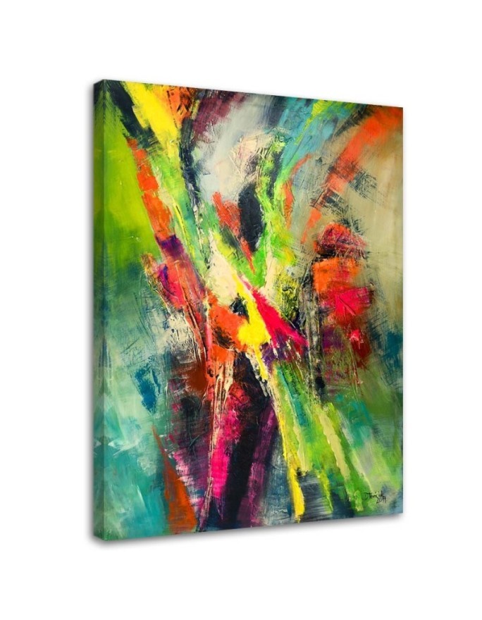 Leinwandbild - Bunte Abstrakt wie gemalt | Feeby