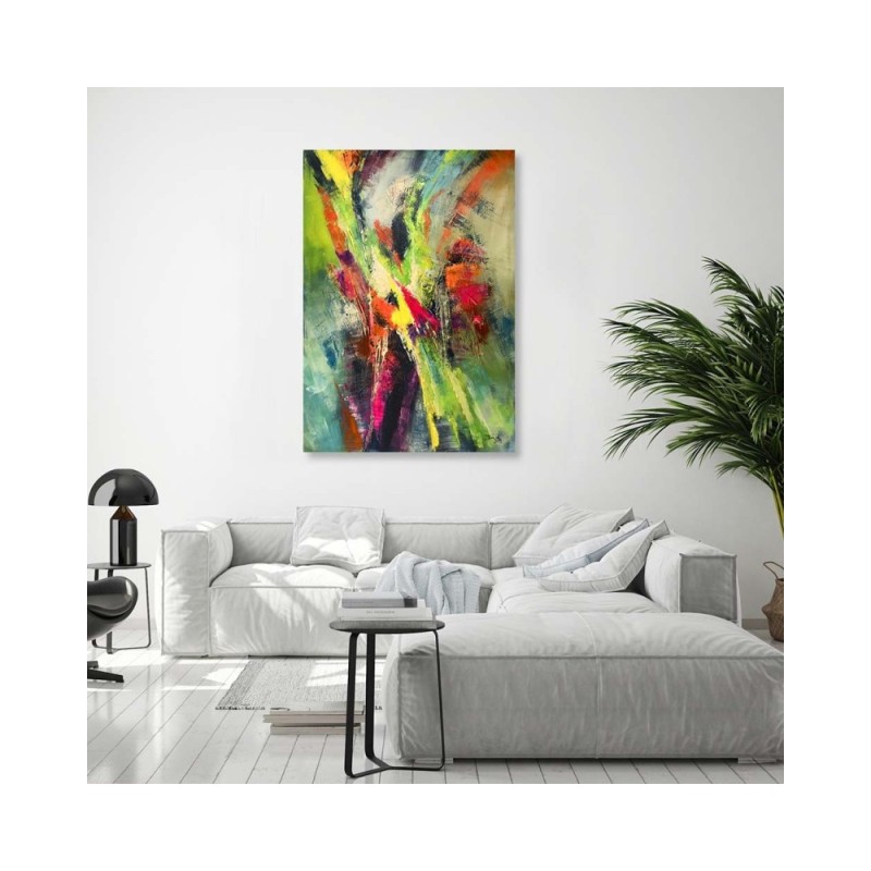 Leinwandbild - Bunte Abstrakt wie gemalt | Feeby