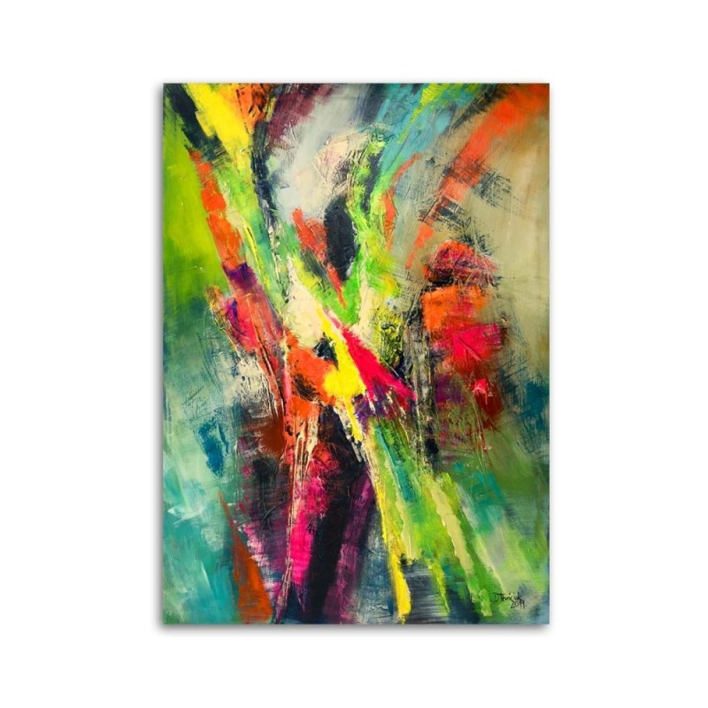 Leinwandbild - Bunte Abstrakt wie gemalt | Feeby